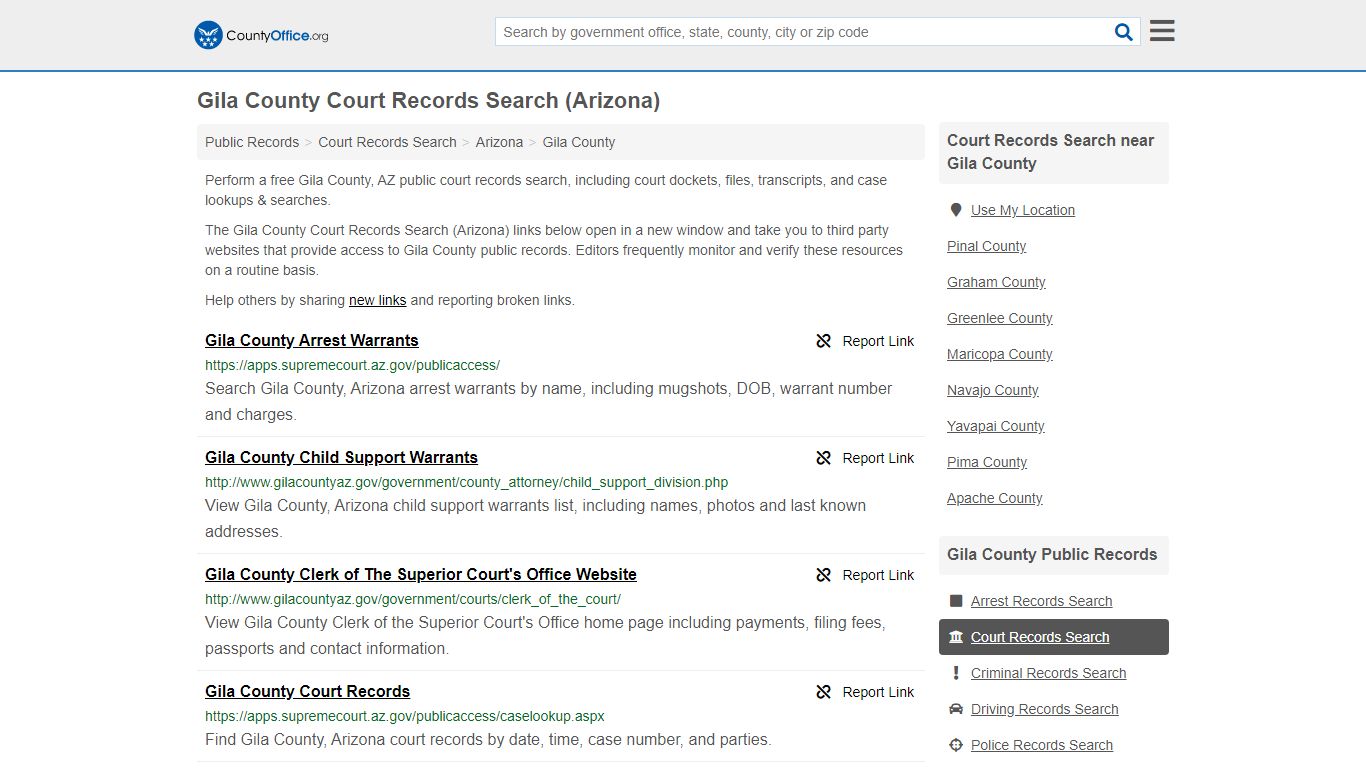 Court Records Search - Gila County, AZ (Adoptions ...